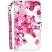 Produktbild Robinsoni Hülle Kompatibel mit Huawei Honor Play Handytasche PU Leder Flip Case Brieftasche,Glitzer 3D Bunt Gemalt Muster Schutzhülle Magnetisch Kartenfach Ständer Klapphülle Wallet,Kirschblüten
