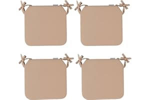 PROHEEDER Indoor & Outdoor Chair Cushions - Water Resistant Cahir Seat Pads - Best for Garden Kitchen Dining Patio - 4 x Seat Pad - BEIGE - 40x40x4.5cm