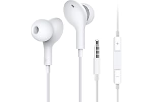 Coolden Écouteurs Filaire avec Microphone et Contrôle du Volume Ecouteurs Intra-Auriculaires Anti-Bruit Stéréo Jack 3.5mm Universel Casque et Ecouteur pour Samsung Huawei iPad Android MP3 etc Blanc