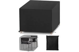 MOLBORY Housse de Meuble, 420D Salon de Jardin, Housse de Table Extérieur Bâche de Protection Étanche Tissu Oxford Imperméable, Résistance au Vent, Anti-UV (125x125x74cm)
