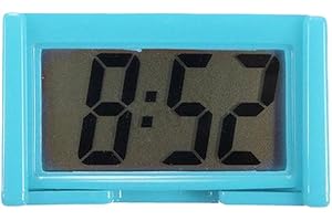 HFINGAQEX Mini coche salpicadero reloj digital vehículo autoadhesivo reloj con LCD día encendido para O3d3 Display Watch Stick automotriz