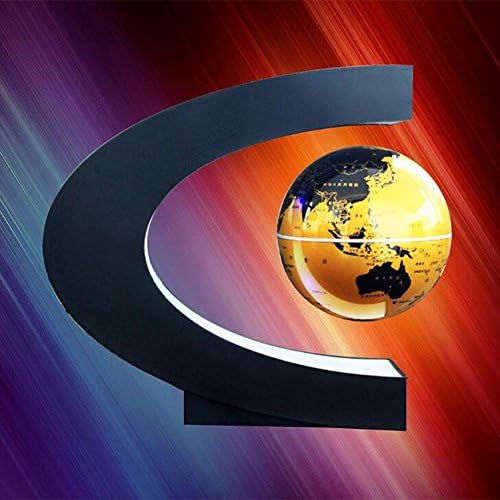 Magnetic Levitation LED Lights C Shape Floating Globe World Map for Desk Decoration , B