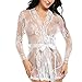 Produktbild Damen Nachtwäsche Sexy Nachtwäsche Dessous Spitze Nachtwäsche Set Mesh Nachthemd + String Set Transparent Kimono Chemise Von Vovotrade