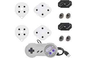 Fc'Noqgn 2 Sätze Tastenkontakt Ersatzpad Leitfähige Tastenpads aus Silikon Controller Reparaturteil Kompatibel mit Super SNES Controller