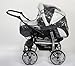 3-in-1 Travel System with Baby Pram, Car Seat, Pushchair & Accessories, Black & White