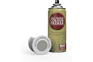 The Army Painter Colour Primer Ash Grey, 400 ml Apprêt en spray acrylique pour base d'apprêt miniature, jeux de rôle de table, jeux de société et modélisation miniature de jeux de guerre