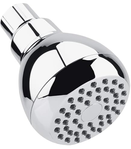 Pommeau De Douche Deluxe 70mm - 46 Buses Anti-Calcaire, Pivotant Chromé Inoxydable