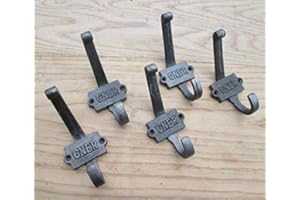 Ironmongery World® 5 x GNER industriale stile vintage in ghisa gancio appendiabiti di appendiabiti da porta