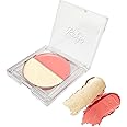 Ruby's Organics Cream Blush for Cheeks & Highlighter Duo Palette- Blusher for Face Makeup, Lightweight Flawless All Day Glow, All Skin Types, Natural &Paraben Free (Peach + Aura) 9g