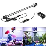 【Safe & IP68 a prueba de agua】Con un bajo voltaje de funcionamiento de 12 V CC, la iluminación de nuestro acuario es segura y no perjudica a los peces; Impermeable IP68, la lámpara del acuario se puede sujetar libremente con dos ventosas gruesas y ranuras, se puede sumergir completamente.