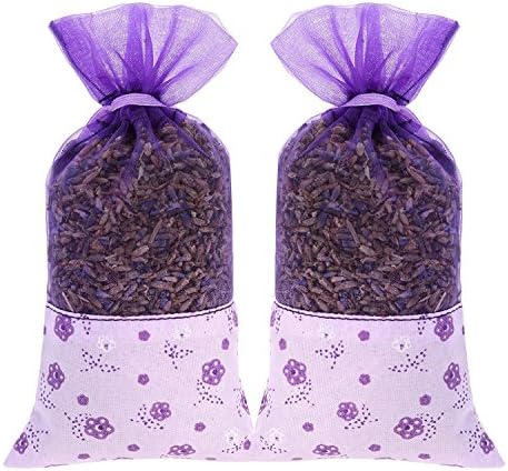 2-Packs of 20 Grams AC-043 French Lavender Scent Moth Bags for Drawers and Wardrobe - Air Natural Freshener for Car Home and Office - Non-Toxic with No Additive