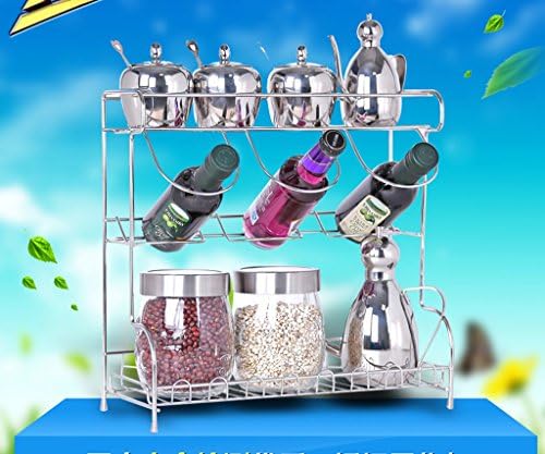 wysm Table Racks Stainless Steel Kitchen Utensils Kitchen Knife Kitchen Supplies Seasoning Frame Oil Salt Sauce Vinegar Shelves