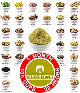 Masa Tea 1 Month Diet Pack - Weight Loss, Immunity Booster, Anti Aging, Slimming | 100% Natural Green Herbal Health Drink Supplement Powder with Ashwagandha for Women, Men, Adults | 50g makes 100 cups