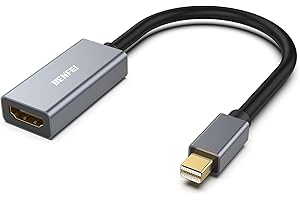 BENFEI Adaptateur Mini DisplayPort(Thunderbolt) vers HDMI pour MacBook Air/Pro, Microsoft Surface Pro/Dock, Moniteur, projecteur et Plus, Gris