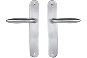 Bricard 984052 - Juego de tiradores para puerta interior sin llave (zamak), color plateado