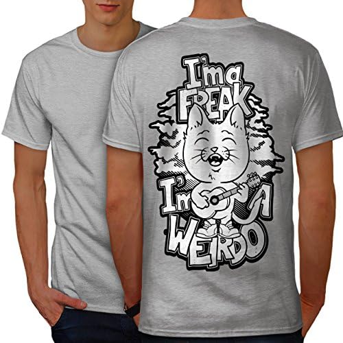 Wellcoda Cat Radiohead Creep Men Grey 2XL T-Shirt Back