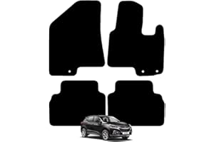 Carsio Carpet Car Mats For 4 Piece Set With Clips - Hyundai IX35 Tailored Fit Floor Mat Complete Accessory Black Custom Fitted - All Weather, Anti-Slip Backing & Black Trim