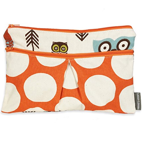 Logan + Lenora Wet/Dry Nappy Clutch Wet Bag Small (Earthy Owls)