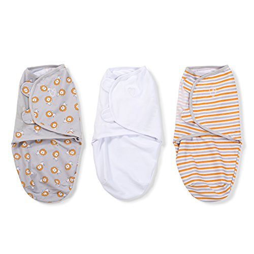 SwaddleMe Original Swaddle (Small, Lions and Stripes, Pack of 3)