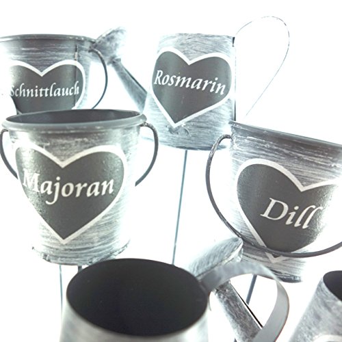 Metall Kräuterschilder mit 8 verschiedenen Gewürznamen. 8 Stück - 2