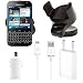 Produktbild Original Lanboo® 4 in1 KFZ Auto Lade Set weiss mit Micro USB Ladekabel Datenkabel + 220V Netzteil + KFZ Adapter Ladegerät + KFZ Auto Mini Halterung für Blackberry Classic