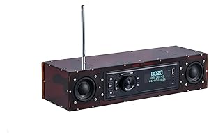 AOVOTO ALK103 FM/DAB Radio Do It Yourself (fai da te) Kit con alloggiamento in acrilico, set DAB+/FM fai da te con modalità sveglia e display LCD e scatola audio stereo (marrone)