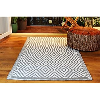 Amazon.de: Paco Home Outdoor Indoor Grau Teppich 3D Optik Skandi Look