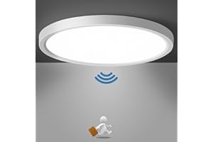‎OPPEARL Lampe Deckenlampe mit Bewegungsmelder Innen, 18W LED Deckenleuchte Radar Bewegungssensor, 4000K Ultraslim Wandleuchte, Rund Sensor Licht für Flur Treppe Küche Balkon Abstellraum Keller 23×2,4cm