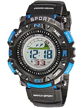 Sport Digital LED Kalender Alarm Stoppuhr PU Kunststoff Uhrenarmband Kinder Jugendliche Armbanduhren für Jungen...