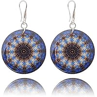 Ohrringe in Mitternachtsblau im Kaleidoskop-Design für Mama