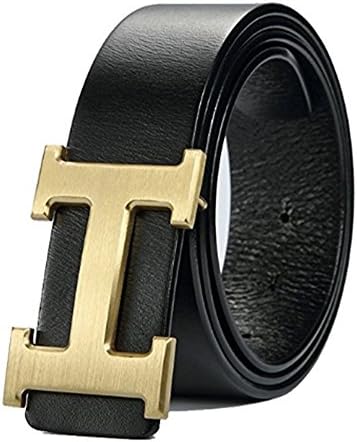 Hot Sell Fashion Men's Women Belts Couple Leather"H" Buckle Waist Belt Waistband