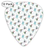 finger snowboard park Material: ABS/Celluloid Guitar Picks - Abstract Art Colorful Designs,Snowboard And Ski Sports Pattern With Snowflakes Background Cartoon Drawing Style,Unique Guitar Gift,For Bass Electric & Acoustic Guitars-12 Pack