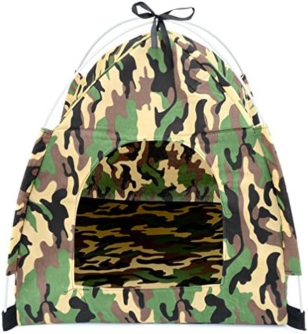 Ranphy Small Dog/Cat Hose Dog Tent for Camping Foldable Pet Teepee Outdoor Sun Protection Dove Kennels Green