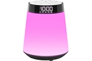 AFEXOA Réveil Lumineux avec Simulation Lever et Coucher de Soleil, Affichage LED, Enceinte Bluetooth, Lampe de Chevet Multicolore, Snooze, Aide-Sommeil, Cadeau pour Garçon Fille