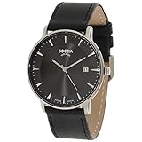 Boccia Herren Digital Quarz Uhr mit Leder Armband 3607-01