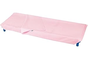 Andy & Helen - Sacco lenzuolo (sopra+sotto) per brandina asilo con angoli elasticizzati per una totale aderenza. Misure standard 65x140 cm in 100% cotone, Rosa