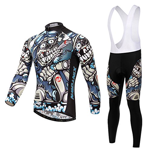 SKYSPER Hombres Jersey Pantalones Largos Mangas Largas de Ciclismo Ropa Maillot para Deportes al Aire Libre Ciclo Bicicleta
