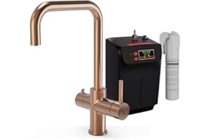 AQUA I 3 in 1 Instant Boiling Hot Water Dispenser Kitchen Sink Mixer Tap with Tank & Filter - Copper (Brushed)
