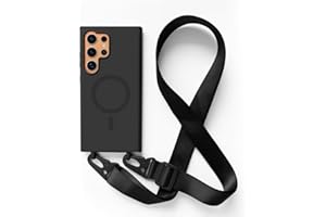 2NSPDRGNI Handykette Schutzhülle kompatibel mit Samsung Galaxy S24 Ultra Handyhülle mit Band,Kabellosem Laden Hülle Halsband Lanyard Silikonhülle,Schwarz