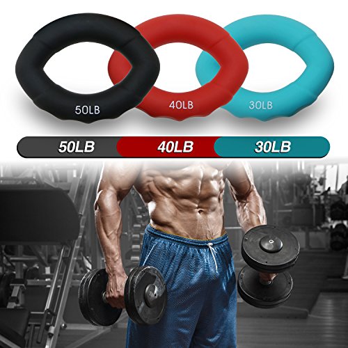 Philonext Handmuskeltrainer, Handgriffstärker, Handtrainingsgerät, Silikon-Ring, Muskeltrainer für die Hände, 3-er Set - 6