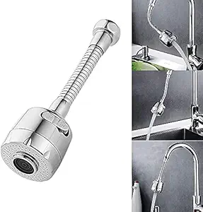 zosan Stainless Steel 360 Degree Flexible Rotating 2 Modes Water Saving Faucet, Silver, Painted Finish