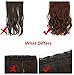 FESHFEN 24" Long Straight Ombre Two Tone Synthetic Hair Extensions Clip in on Hairpieces 5 Clips One Piece 3/4 Full Head Cosplay Party-Black
