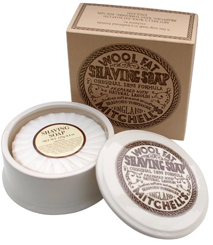 Mitchells Wool Fat Ceramic Dish and Shaving Soap