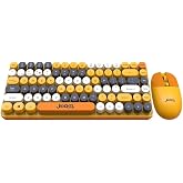 Gaman Jedel Kablosuz Daktilo Tuşlu Renkli Klavye Mouse Seti 84 Tuşlu Klavye 1600Fpı Mouse