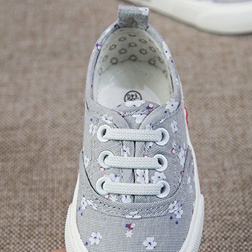 EOZY Kinderschuhe Mädchen Floral Canvas Schuhe Low-Top Sneakers - 6