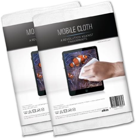 Cleaning cloth MOBiLE CLOTH Nano, 2 pieces multipack (white), approx. 10x10 cm, micromaterial cloth for smartphones, tablets, (sun)glasses, lenses, e-book readers and computer monitors