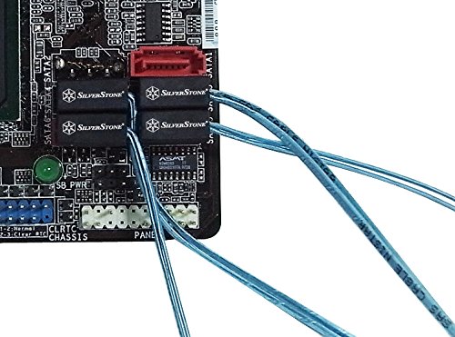 SilverStone SST-CP11 – SATA III 6 Gbps Kabel, ultra-dünn, um 90° abgewinkelte Anschlüsse, 30 cm, blau - 7