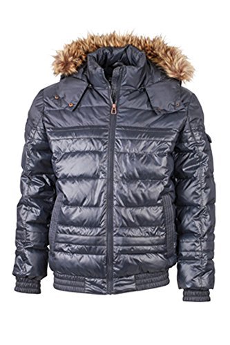 JN1084 Sportliche Herren Winterjacke mit Kapuze und Webpelz Jacke, Gre:3XL;Farbe:Navy