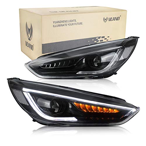 VLAND LED DRL Montaje de faros para Focus MK3 ST 2015-2018 luz delantera con dinámica