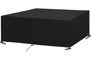 SanGlory Copertura per Mobili da Giardino da Esterno, Copertura Tavolo da Giardino Rettangolare, Copri Tavolo Esterno Telo Copritavolo da Giardino, Copertura Tavolo Impermeabile, 213x132x71cm
